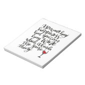 かわいいタイポグラフィワインユーモア ノートパッド (回転)