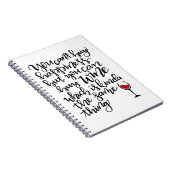 かわいいタイポグラフィワインユーモア ノートブック (右側)