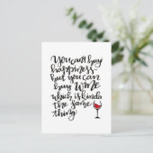 かわいいタイポグラフィワインユーモア ポストカード (スタンド正面)