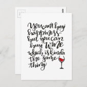 かわいいタイポグラフィワインユーモア ポストカード (正面/裏面)