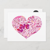 かわいいタイポグラフィーのラブポストカード ポストカード (正面/裏面)