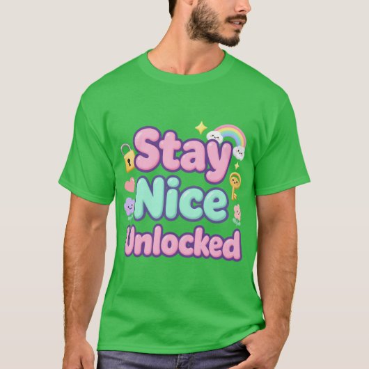 かわいいタイポグラフィー アンロック Tシャツ (正面)