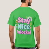 かわいいタイポグラフィー アンロック Tシャツ (裏面)