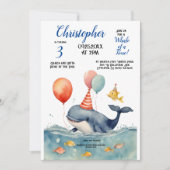 かわいいタイムボーイ誕生日 招待状 (正面)