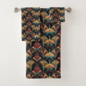 かわいいタイルのアートデコ模様 バスタオルセット (インサイチュ)