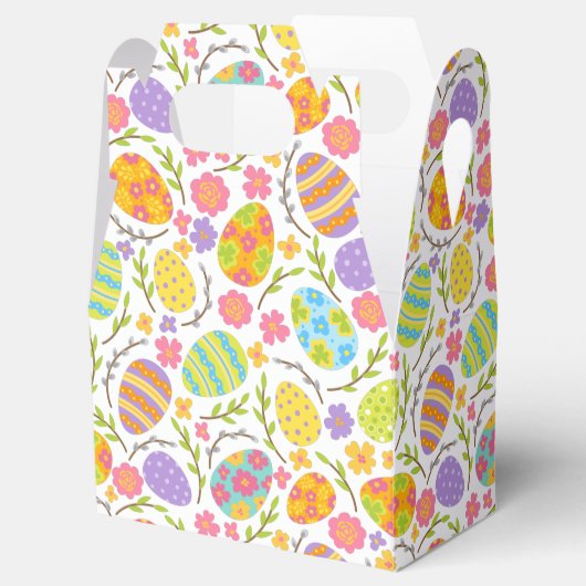 かわいいタイルのイースターの卵のパターン フェイバーボックス (オープン)