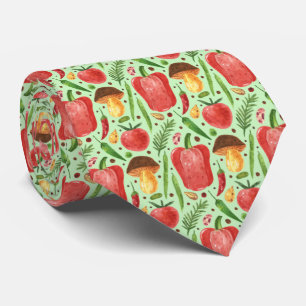 かわいいタイルのミックス野菜模様 ネクタイ
