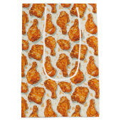 かわいいタイルの唐揚げパターン ミディアムペーパーバッグ (裏面)