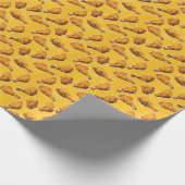 かわいいタイルの唐揚げパターン ラッピングペーパー (角)