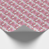 かわいいタイルの女の子の赤ちゃんシャワー ラッピングペーパー (角)