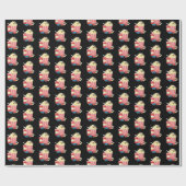 かわいいタイルの映画ポップコーンパターン ラッピングペーパー (フラット)