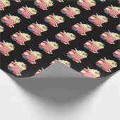 かわいいタイルの映画ポップコーンパターン ラッピングペーパー (角)