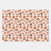 かわいいタイルの混合ペストリーのパーティー ラッピングペーパーシート (正面)