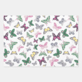 かわいいタイルの蝶の形  ラッピングペーパーシート (正面3)