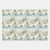 かわいいタイルビーチシール愛好家のパーティー ラッピングペーパーシート (正面2)