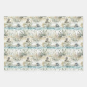 かわいいタイルビーチシール愛好家のパーティー ラッピングペーパーシート (正面)