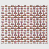 かわいいタイル回転木馬パーティーパターン ラッピングペーパー (フラット)