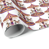 かわいいタイル回転木馬パーティーパターン ラッピングペーパー (ロールコーナー)
