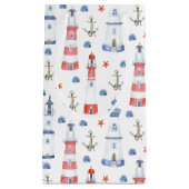 かわいいタイル張りのライトハウスビーチパーティー スモールペーパーバッグ (正面)