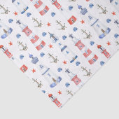 かわいいタイル張りのライトハウスビーチパーティー 薄葉紙 (詳細)