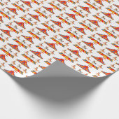 かわいいタイル張りの回転木馬パーティー ラッピングペーパー (角)