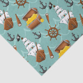 かわいいタイル張りの海賊船のパーティー型 薄葉紙 (詳細)