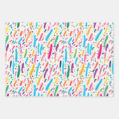 かわいいタイル状のカラフルふりかけるパーティー ラッピングペーパーシート (正面3)
