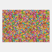 かわいいタイル状のカラフルふりかけるパーティー ラッピングペーパーシート (正面)