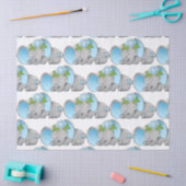 かわいいタイル男の赤ちゃんの象パーティー組織 薄葉紙 (クラフト)