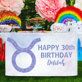 かわいいタウロスカスタムサイン紫の誕生日パーティー 横断幕