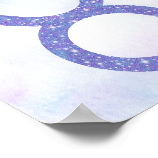 かわいいタウロス星占いサインカスタム誕生日パーティー ポスター (角)