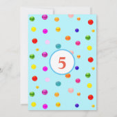 かわいいタキシードの誕生日猫 & 多色の紙吹雪 招待状 (裏面)