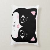 かわいいタキシードキャットの顔 アクセントクッション (裏面(縦))