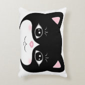 かわいいタキシードキャットの顔 アクセントクッション (正面(垂直))