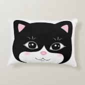 かわいいタキシードキャットの顔 アクセントクッション (裏面)