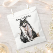 かわいいタキシード猫のアートペット動物パーティーファバーバッグ フェイバーバッグ (クリップ留めされた状態)