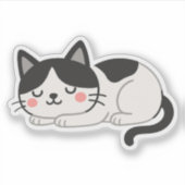 かわいいタキシード猫のイラスト シール (正面)