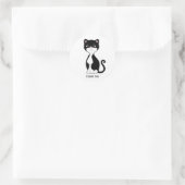 かわいいタキシード猫のキャラクター ありがとう ラウンドシール (バッグ)