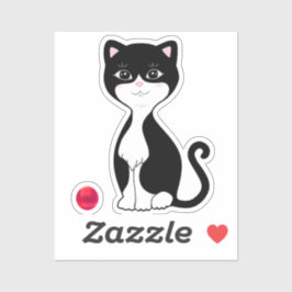 かわいいタキシード猫のキャラクター シール