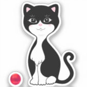 かわいいタキシード猫のキャラクター シール (正面)