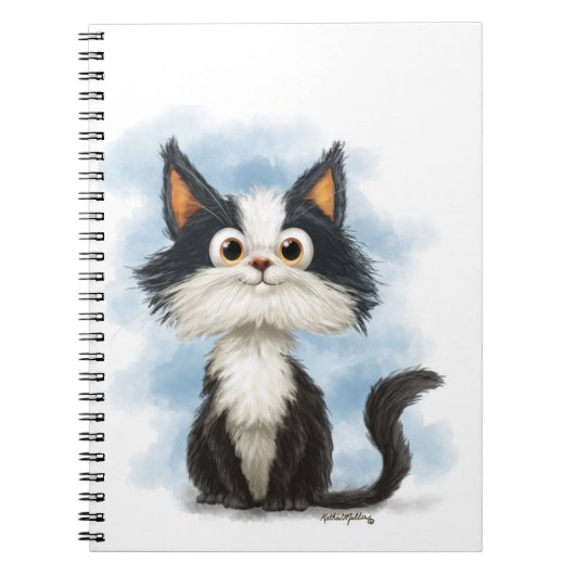 かわいいタキシード猫のキャラクター ノートブック (正面)