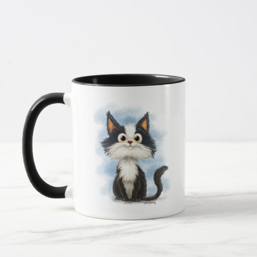 かわいいタキシード猫のキャラクター マグカップ (左)