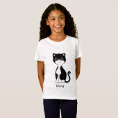 かわいいタキシード猫のキャラクター Tシャツ (正面フル)
