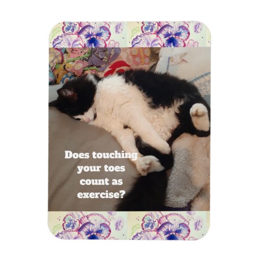 かわいいタキシード猫の誕生日パーティーの子供向け招待状 マグネット (縦)