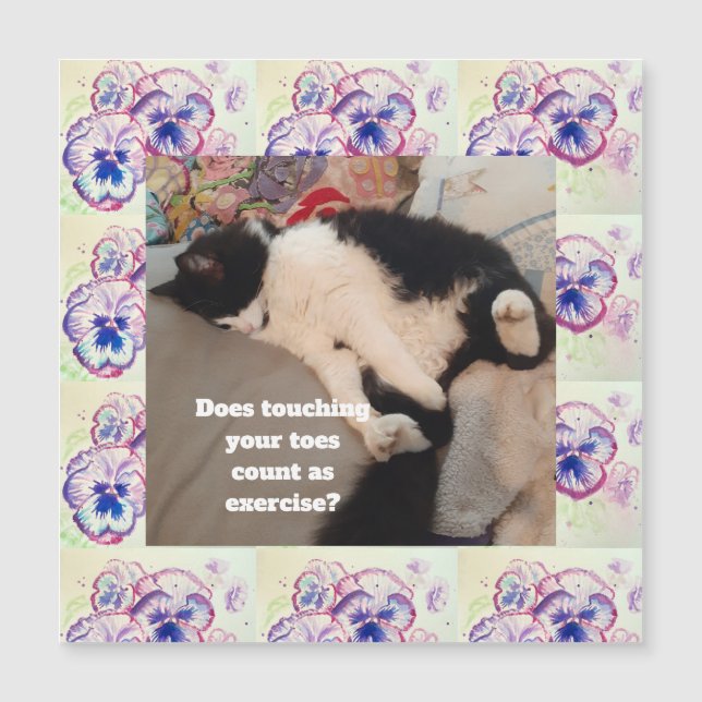 かわいいタキシード猫の誕生日パーティー子供招待状 (正面)