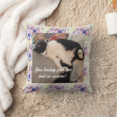 かわいいタキシード猫の誕生日パーティー子供招待状 クッション (ブランケット)