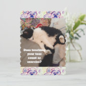 かわいいタキシード猫の誕生日パーティー子供招待状 招待状 (スタンド正面)