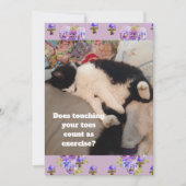 かわいいタキシード猫の誕生日パーティー子供招待状 招待状 (正面)