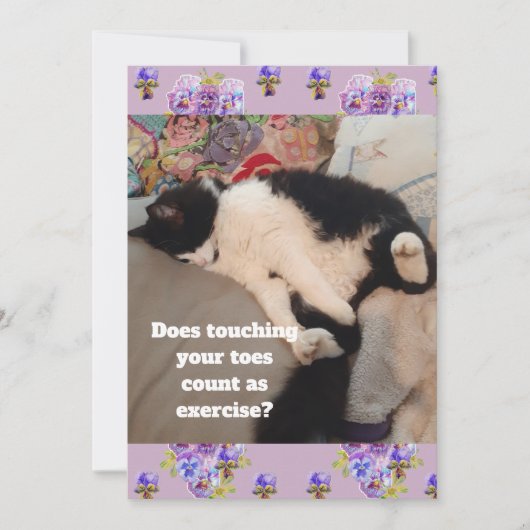 かわいいタキシード猫の誕生日パーティー子供招待状 招待状 (正面)