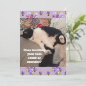 かわいいタキシード猫の誕生日パーティー子供招待状 招待状 (スタンド正面)